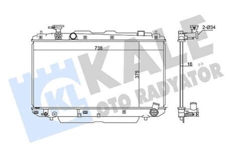 TOYOTA Радиатор охлаждения Rav 4 II 2.0 00- Kale 346215