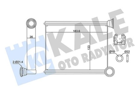 RENAULT Радіатор опалення Clio IV, Kaptur, Logan, Sandero Kale 346420 (фото 1)