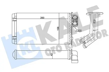 KALE RENAULT Радиатор отопления Laguna I Kale 346425 Купить в Украине
