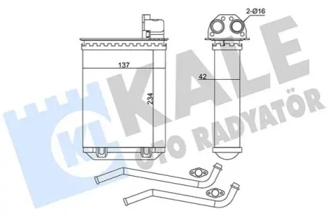 KALE PEUGEOT Радіатор опалення 205/309 Kale 346495 Купити в Україні