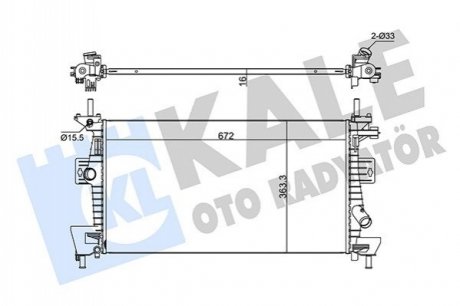 FORD Радіатор охолодження C-Max,Focus III 1.6 10- Kale 347280 (фото 1)