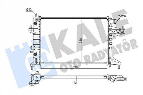OPEL Радіатор охолодження Corsa C 1.4/1.8 00- Kale 347490 (фото 1)