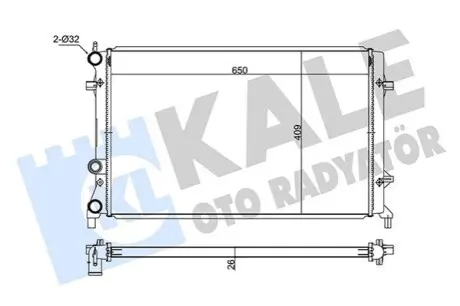 KALE VW Радиатор охлаждения Jetta IV 1.6/2.5 10- Kale 347520 Купить в Украине