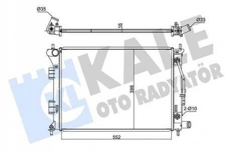 Радиатор охлаждения Hyundai Elantra/Kia Cerato/Soul 1.6-2.0 10- Kale 347790 (фото 1)