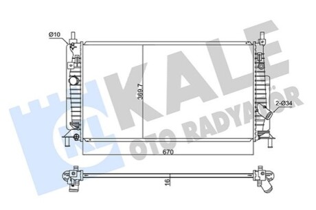 Радиатор охлаждения Mazda 3 1.6/2.3 08-14 Kale 347875 (фото 1)