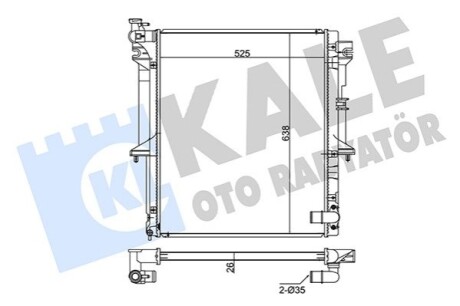 MITSUBISHI Радіатор охолодження двиг. L200 2.5 DI-D 05- Kale 347960 (фото 1)