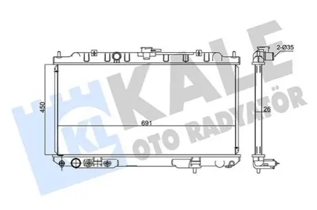KALE NISSAN Радиатор охлаждения X-Trail 2.0/2.5 01- Kale 348020 Купить в Украине