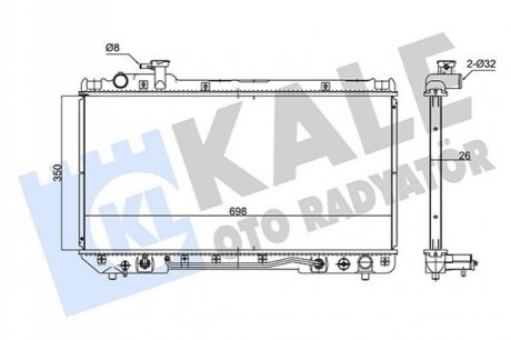 TOYOTA Радиатор охлаждения с АКПП Rav 4 I 2.0 94- Kale 348180 (фото 1)