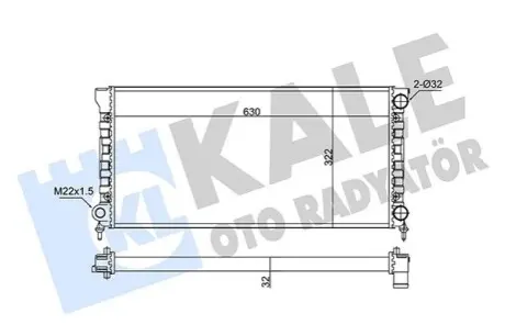 KALE VW радіатор охолодження Passat 1.8/2.0 88 Kale 348285 Купити в Україні