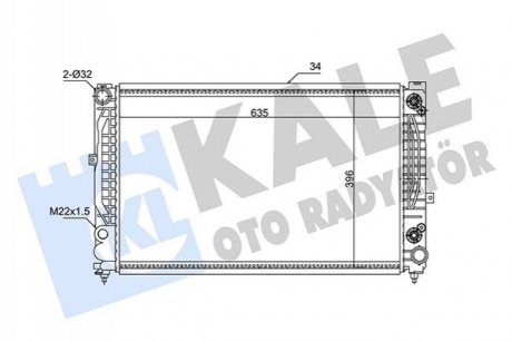 VW Радіатор охолодження Audi A4 95-,Audi A6,Passat 96 2.4/2.8 96- Kale 348310 (фото 1)