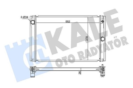 TOYOTA Радиатор охлаждения Auris,Corolla 1.4 D-4D 07- Kale 348425