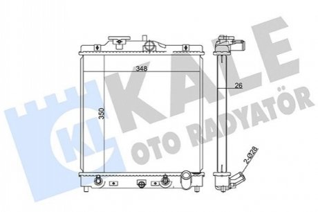 HONDA Радіатор охолодження Civic V,VI,HR-V,Rover 400,45 1.4/1.6 91- Kale 348445 (фото 1)