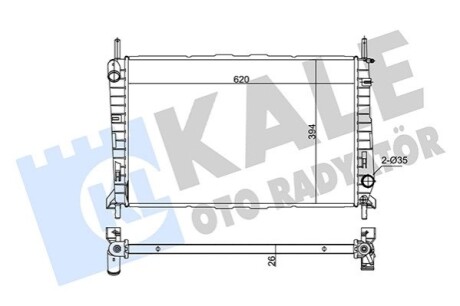 FORD Радиатор охлаждения Mondeo I,II 1.6/2.5 93- Kale 348455 (фото 1)