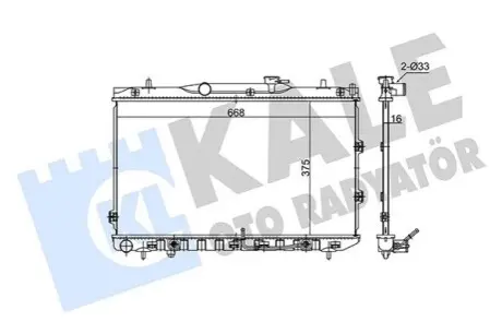 KALE KIA Радиатор охлаждения с АКПП Cerato 1.6/2.0 04- Kale 348625 Купить в Украине