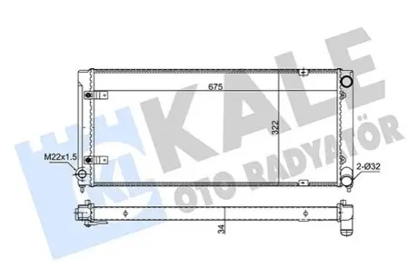 KALE VW Радиатор охлаждения Golf I,II,Jetta II 1.6/1.8/1.6D Kale 349230 Купить в Украине
