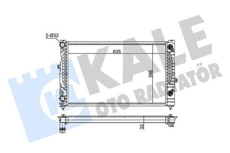 VW Радиатор охлаждения Audi A4/6,Skoda SuperB I,Passat 1.6/1.8/1.8T/1.9TDI 94- Kale 349240