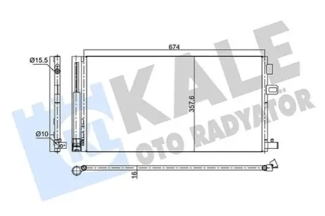 KALE RENAULT Радиатор кондиционера Fluence 1.6 13- Kale 350675 Купить в Украине