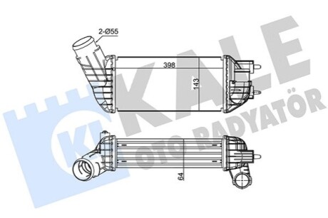 Радіатор інтеркулера Ford Transit 2.4DI 00- Kale 350850 (фото 1)