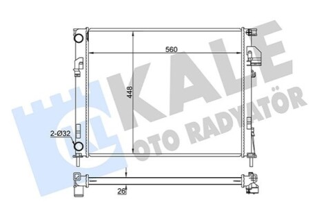 RENAULT Радіатор охолодження Trafic II,Opel Vivaro,Nissan 1.9dCi/2.0 01- Kale 351035 (фото 1)