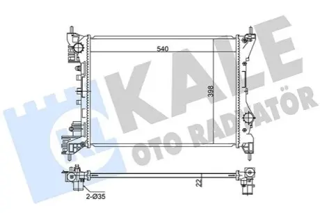 KALE FIAT Радиатор охлаждения Doblo,Opel Combo Tour 1.4 10- Kale 351280 Купить в Украине