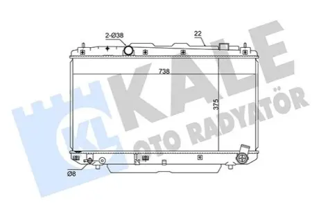 KALE TOYOTA Радиатор охлаждения Rav 4 II 2.0D 01- Kale 351825 Купить в Украине