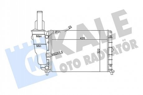 FIAT Радиатор охлаждения Punto 1.1/1.2 93- Kale 351840