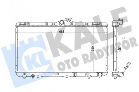 TOYOTA Радіатор охолодження Corolla 2.0D 92- Kale 351885 (фото 1)