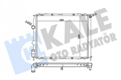 RENAULT Радиатор охлаждения Clio II,Kangoo 1.2/1.4 97- Kale 351895 (фото 1)