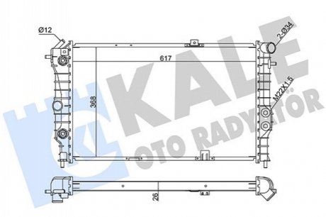 OPEL Радіатор охолодження Calibra A,Vectra A 88- Kale 351955 (фото 1)