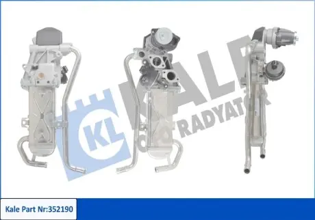 Радіатор рециркуляції ВГ з клапаном EGR VW Polo/Skoda Fabia 1.2TDI 09 Kale 352190 Купити в Україні