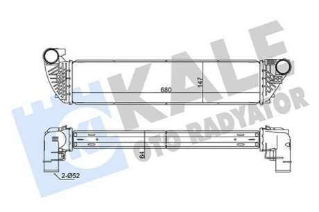 Радиатор интеркулера Renault Espace 2.0/2.2dCi 06-/Laguna 1.9-2.2dCi 01-07 Kale 352260 (фото 1)