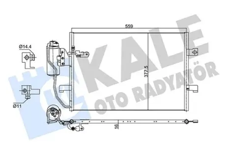 KALE DB Радіатор кондиціонера (Конденсатор) W168 00 Kale 353050 Купити в Україні