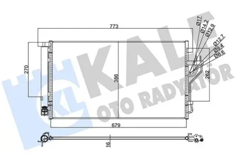KALE HYUNDAI Радіатор кондиціонера (конденсатор) з осушувачем ix35, Kia Carens IV, Sportage 10 Kale 353105 Купити в Україні