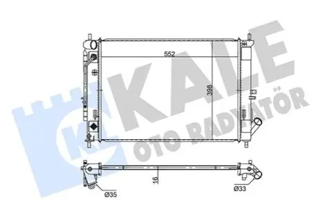 KALE HYUNDAI Радіатор охолодження двиг. Elantra, Kia cerato 1.6/2.0 11 Kale 354285 Купити в Україні