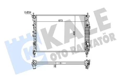 KALE OPEL радіатор охолодження двиг. Antara, Chevrolet Captiva 2.2CDTi 10- (акпп) Kale 354960 Купить в Украине