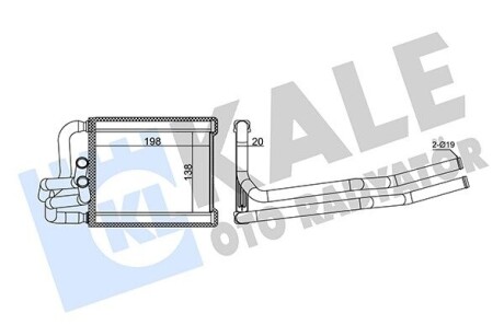 HYUNDAI Радіатор опалення i20 I 1.1, 1.2, 1.4, 1.6 08- Kale 355140
