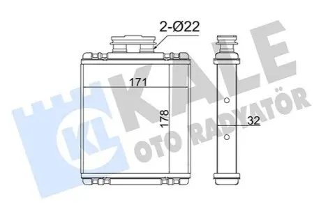 KALE VW Радиатор отопления Audi A1,Polo,Skoda Fabia III,Rapid,Seat 14- Kale 355245 Купить в Украине