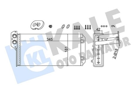 DB Радіатор опалення Sprinter,VW LT28-46 96- Kale 355280