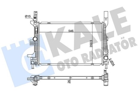 FORD Радіатор охолодження C-Max II,Focus III,Transit Connect 1.5/1.5TDCi 14- Kale 355520 (фото 1)