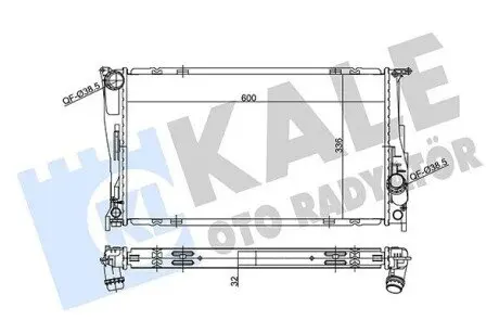 KALE BMW Радіатор охолодження E82, E84, E88, E89, E90, E91, E92 Kale 356230 Купити в Україні