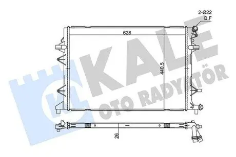 KALE VW Радіатор охолодження BEETLE (5C1, 5C2) 1.4, 2.0 14-, CADDY IV 2.0 15-, SKODA Kale 356340 Купить в Украине