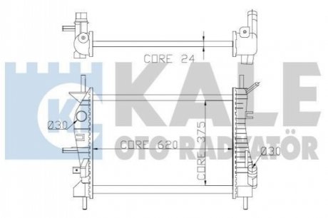 FORD Радіатор охолодження Mondeo III 2.0/3.0i/TDCi 00- Kale 356400 (фото 1)