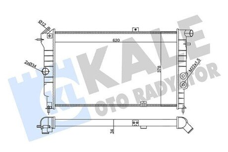 OPEL Радіатор охолодження Calibra A, Vectra A 88- Kale 356865 (фото 1)