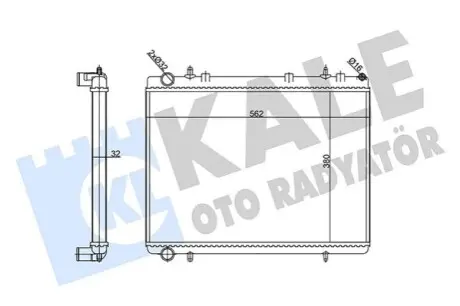Радіатор охолодження Citroen C4/Peugeot 307/308 1.6HDi/1.8/2.0i 04 Kale 356915 Купити в Україні