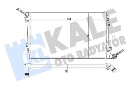 VW Радіатор охолодження Golf, Jetta, Passat, Skoda Octavia 1.9-2.0 TDI 05- Kale 356930 (фото 1)