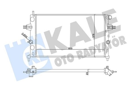 OPEL Радіатор охолодження ASTRA G 1,6-1,8 98- Kale 356965 (фото 1)