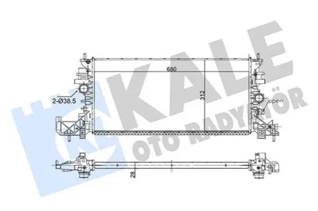 KALE OPEL радіатор охолодження (608*312*28) Astra K (мкп) 15 Kale 357255 Купити в Україні
