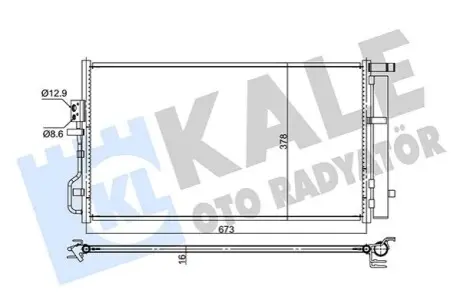 KALE HYUNDAI Радіатор кондиціонера (конденсатор) TUCSON 1.6, 2.0, 2.4 15-, KIA Kale 357750 Купити в Україні