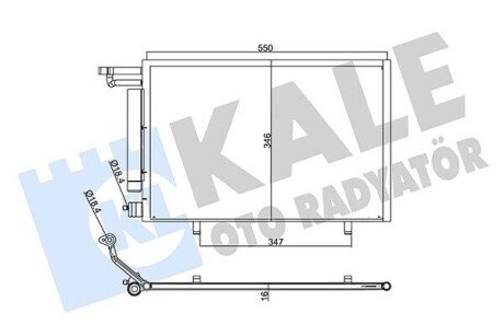 FORD Радіатор кондиціонера (конденсатор) з осушувачем B-MAX 1.4-1.6 12-, FIESTA VI 1.25-1.6 08- Kale 357775 (фото 1)