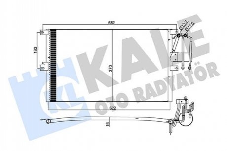 Радиатор кондиционера Opel Vectra B 95-02 Kale 358205 (фото 1)